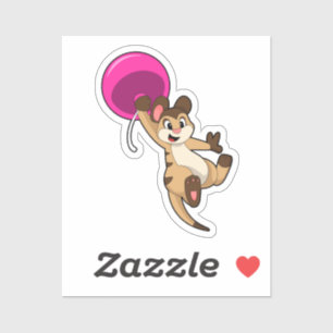 Sticker Meerkat avec ballon