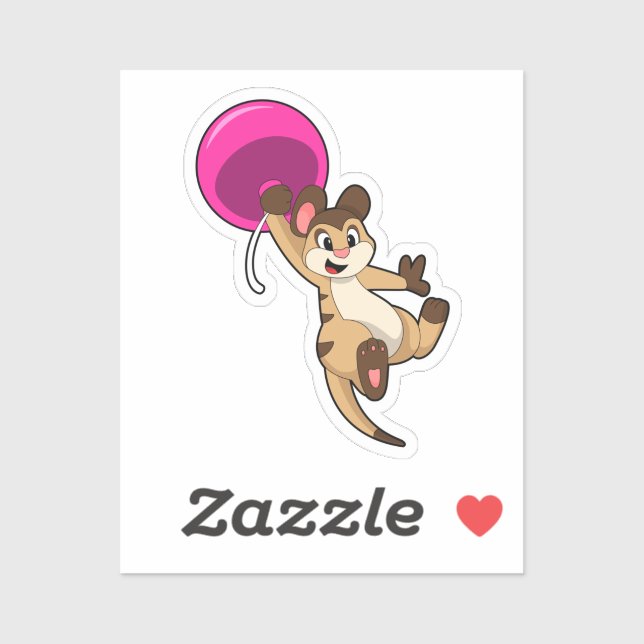 Sticker Meerkat avec ballon (Feuille)