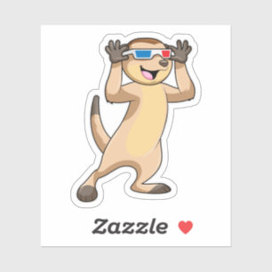 Sticker Meerkat avec lunettes