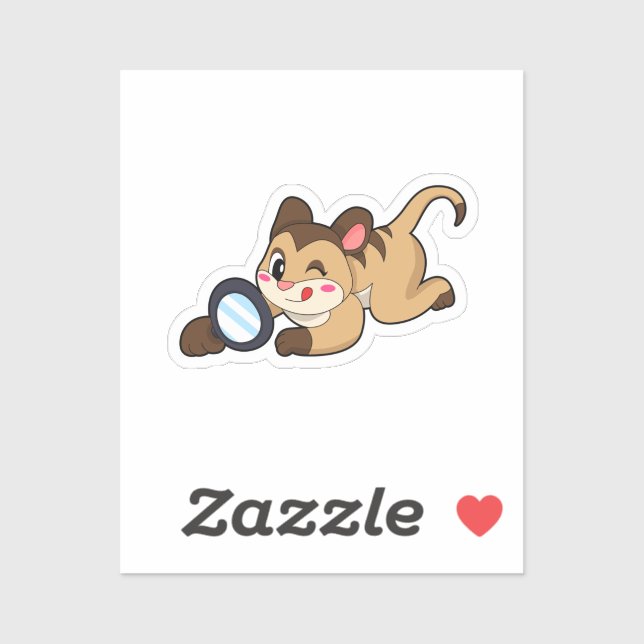 Sticker Meerkat avec verre grossissant (Feuille)