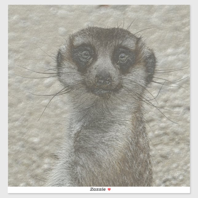 Sticker meerkat métallique (Feuille)