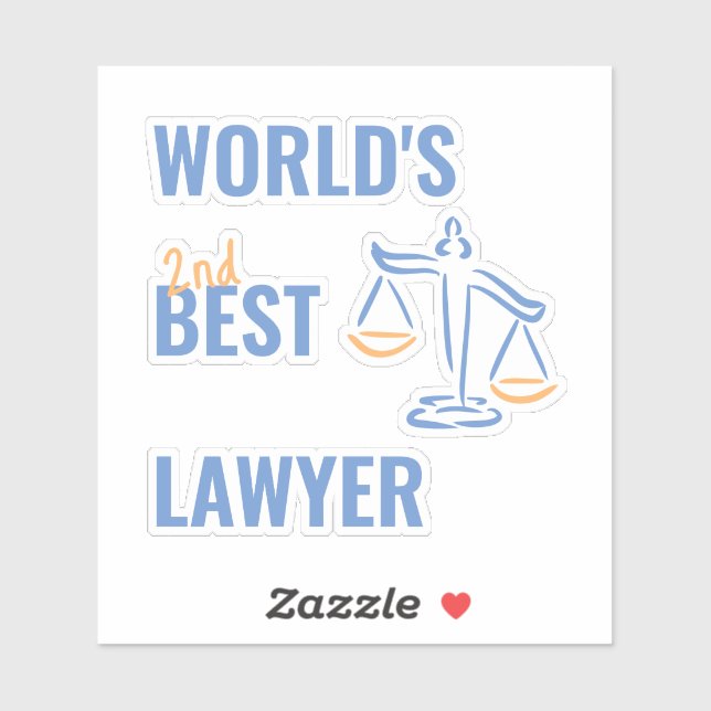 Sticker Meilleur avocat du monde. Idée cadeau de collègue. (Feuille)