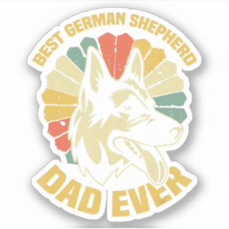 Sticker Meilleur Berger Allemand Papa Jamais - Daddy Chien