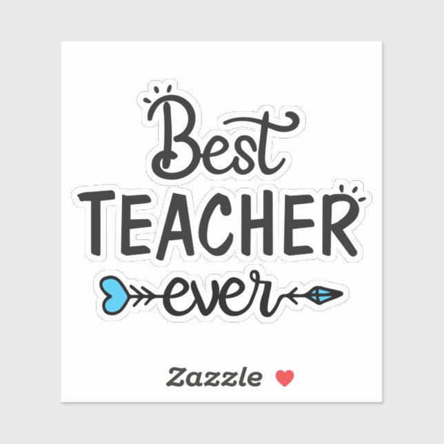 Sticker meilleur enseignant jamais cadeau enseignant (Feuille)
