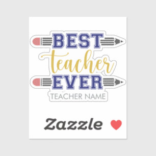 Sticker Meilleur enseignant personnalisé jamais - Cadeau C