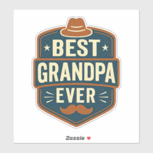 Sticker Meilleur grand-père jamais badge rétro