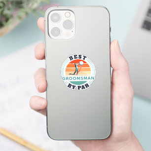Sticker Meilleur Groomsman Par Par Custom Retro Mariage