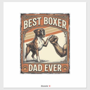 Sticker Meilleur Papa Boxer de Tous les Temps Vintage Papa
