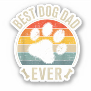 Sticker Meilleur papa chien jamais vintage pour fête des p