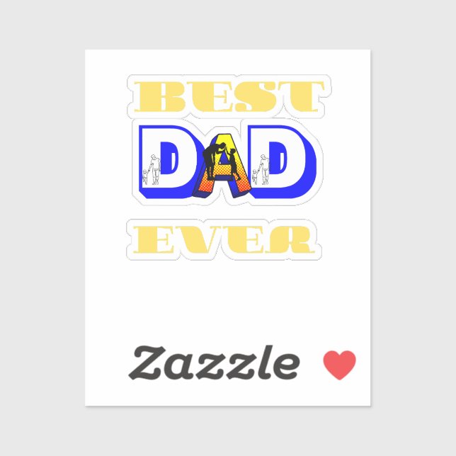 Sticker Meilleur papa jamais (Feuille)