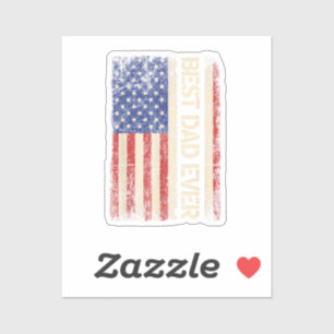 Sticker Meilleur Papa Jamais Drapeau Américain Cadeaux pou