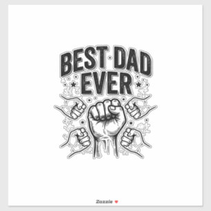 Sticker Meilleur Papa Jamais Poing Vintage Design de T-Shi