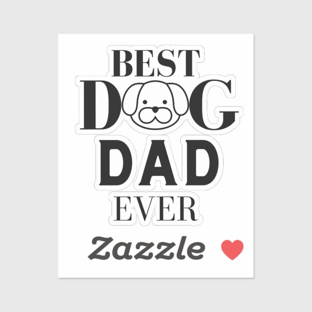 Sticker Meilleur père de chien jamais (Feuille)