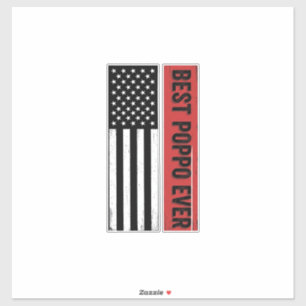 Sticker Meilleur Poppo jamais Drapeau Patriotique Graphiqu