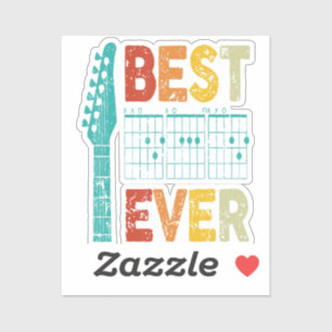 Sticker Meilleure guitare papa toujours accords meilleur p