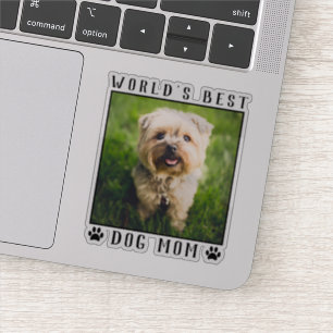 Sticker Meilleure Maman de Chien au Monde Empreintes de Pa