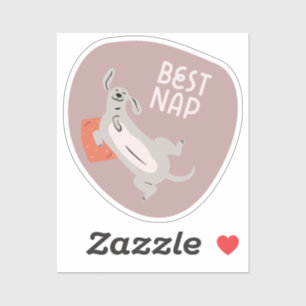 Sticker Meilleure nap mignon chien illustré automne neutre