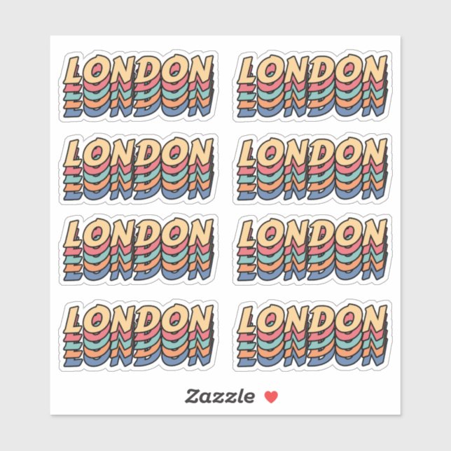 Sticker Meilleure ville pour visiter Londres - Nom de la v (Feuille)
