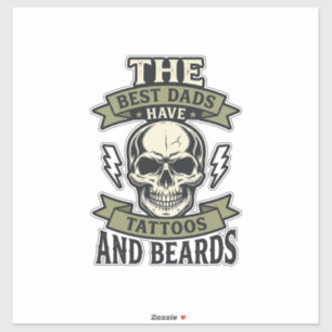 Sticker Meilleurs papas ont des tatouages et des barbes Cr