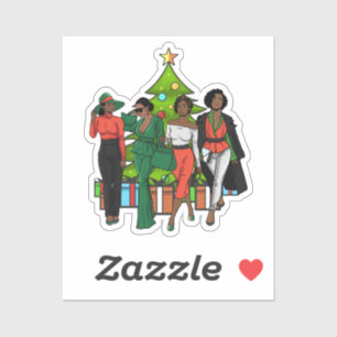 Sticker Melanin Amis de Noël Amis Amis Sistas Noirs