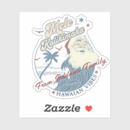 Sticker Mele Kalikimaka Joyeux Noël Hawaii Tropical