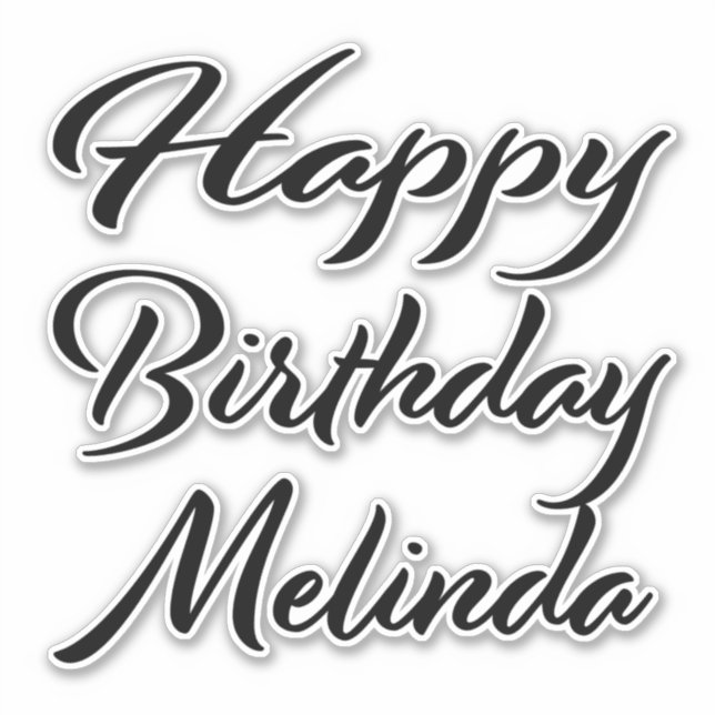 Sticker Melinda Nom Prénom Anniversaire de l'autocollant n (Devant)