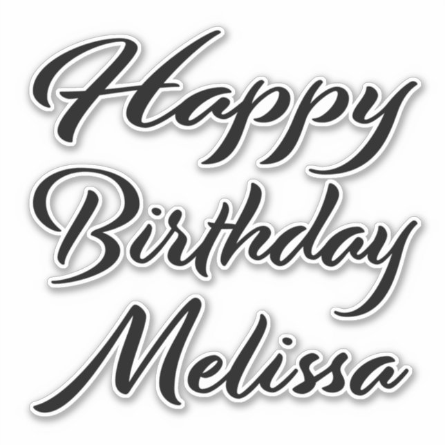 Sticker Melissa Nom Prénom Anniversaire de la Broderie noi (Devant)
