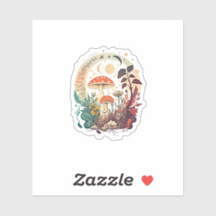 Sticker Mème de champignon Aesthetic Goblincore et Cottage
