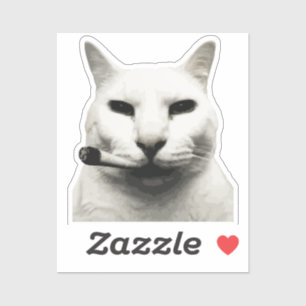 Sticker Mème de chat drôle cool fumant une cigarette