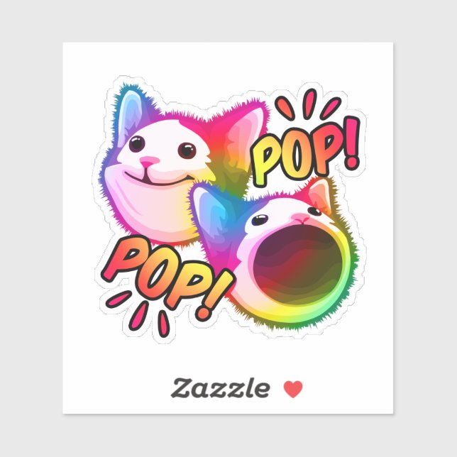 Sticker mème de chat pop (Feuille)