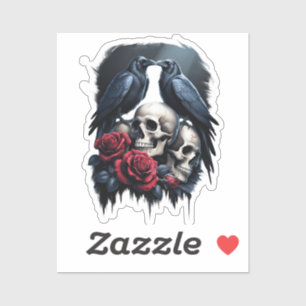 Sticker Memento Mori : Une composition florale foncée avec