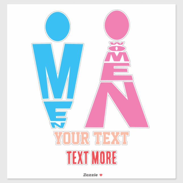 Sticker Men and Women Typography Icon Design (Feuille)