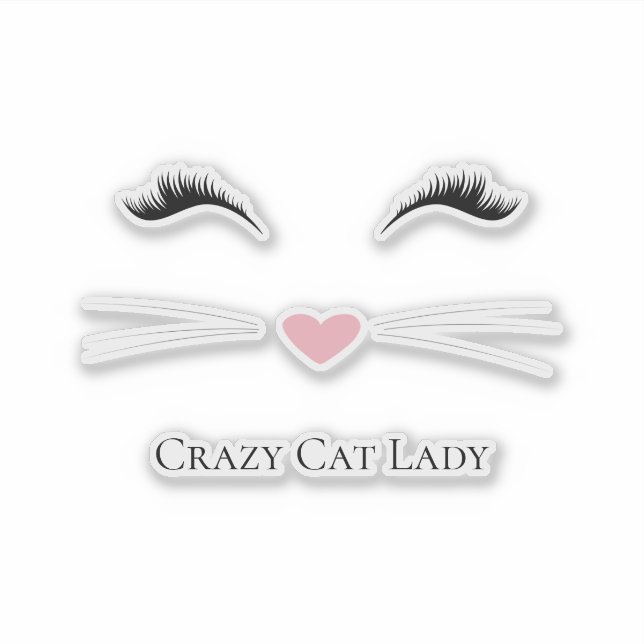 Sticker Meow Crazy Cat Lady (Devant)