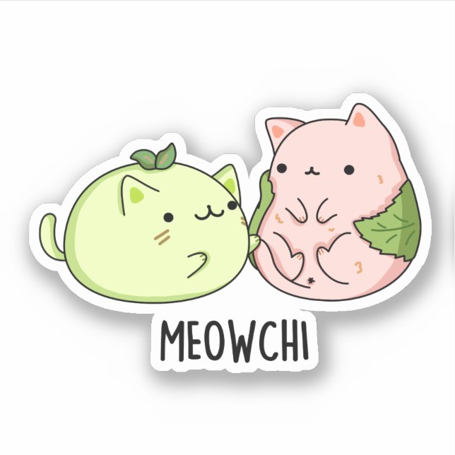 Sticker Meowchi Funny Mochi Pun (Devant)