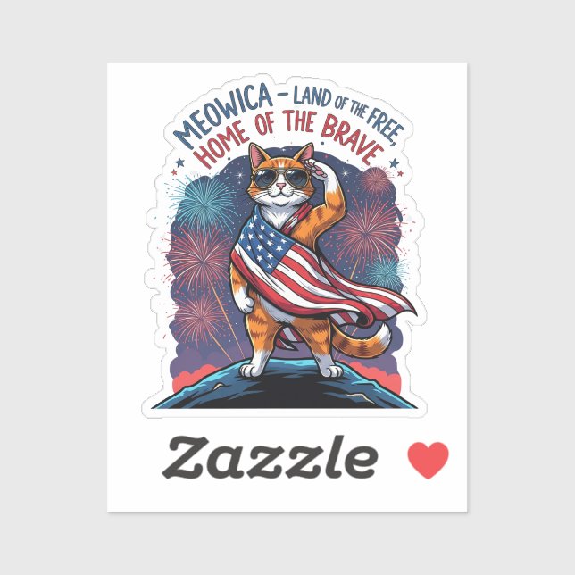 Sticker Meowica - Terre du chat libre (Feuille)