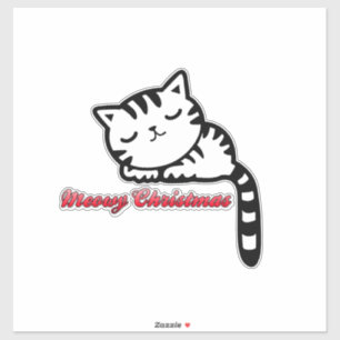 Sticker Meowny Noël Sleepy Kitty