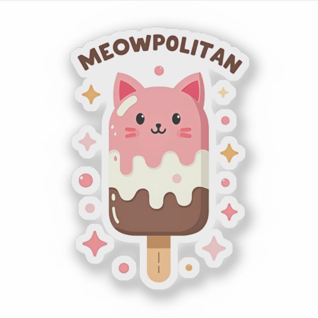 Sticker MEOWPOLITAN Chat Popsicle (Devant)