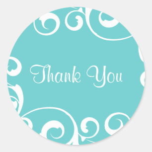 Sticker Merci Aqua Swirl