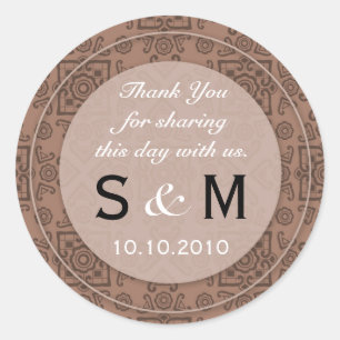 Sticker Merci au Mariage au chocolat chaud