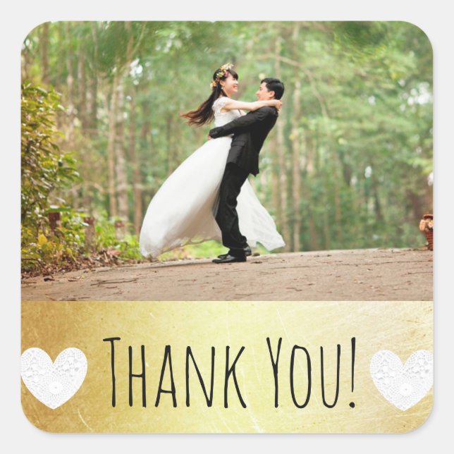 Sticker Merci avec votre photo Mariage (Devant)