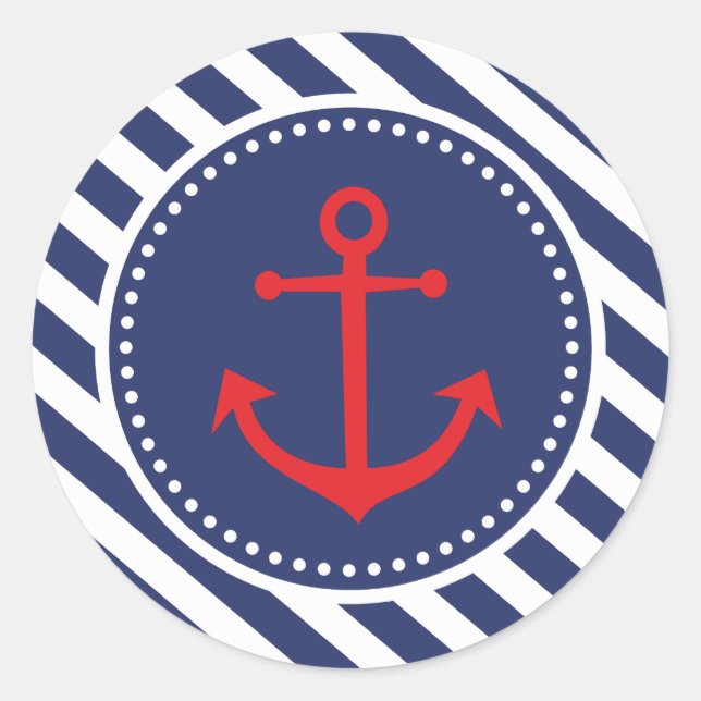 Sticker Merci Baby shower Ancre Nautique (Devant)