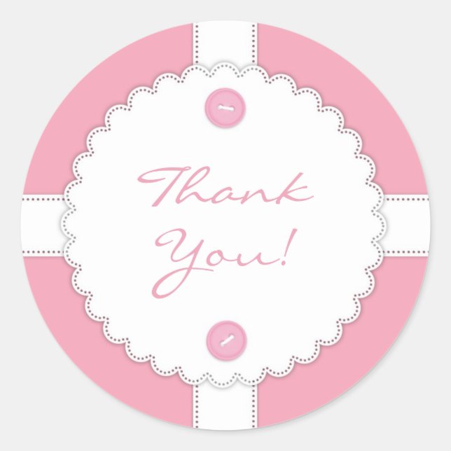 Sticker Merci Baby shower Dantel (Devant)