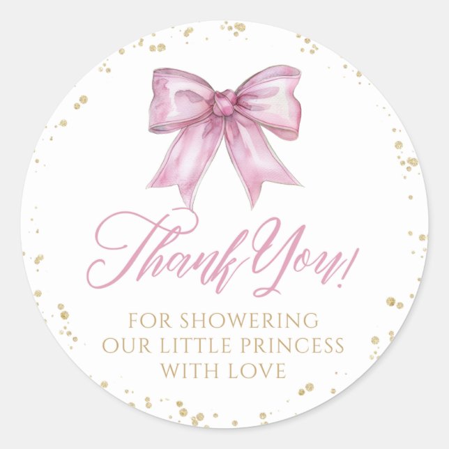 Sticker Merci Baby shower fille pour Baby shower (Devant)