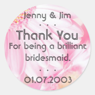 Sticker Merci Bridesmaid rose