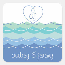 Sticker Merci-cadeau Blue Waves Loopy