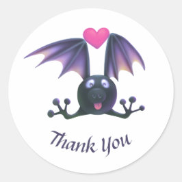 Sticker Merci Cute Bat Halloween Étiquette rond