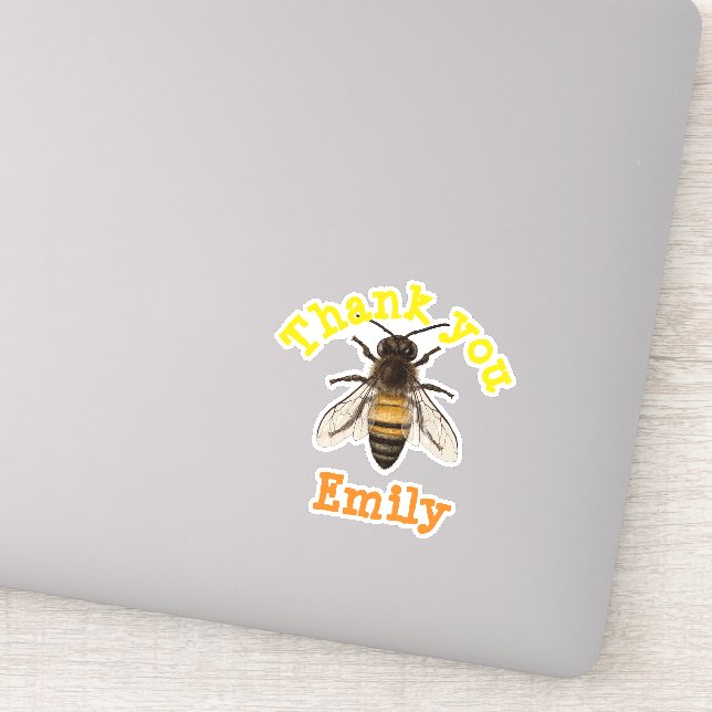Sticker Merci d'abeille personnalisé (Détail)