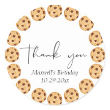 Sticker Merci d'anniversaire au lait et au biscuit