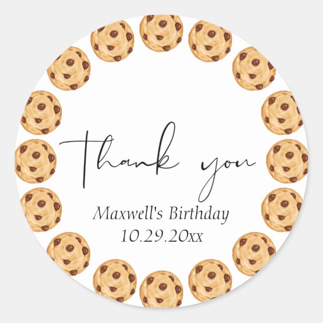 Sticker Merci d'anniversaire au lait et au biscuit (Devant)