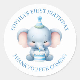 Sticker Merci d'anniversaire bleu mignon